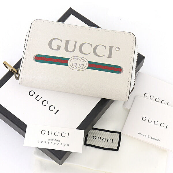 GUCCI Coin case 496319 leather white Sherry line