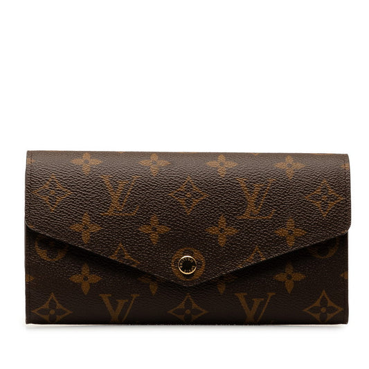 Louis Vuitton Monogram Portefolio Sarah Long Wallet M60531 Brown PVC Leather Louis Vuitton