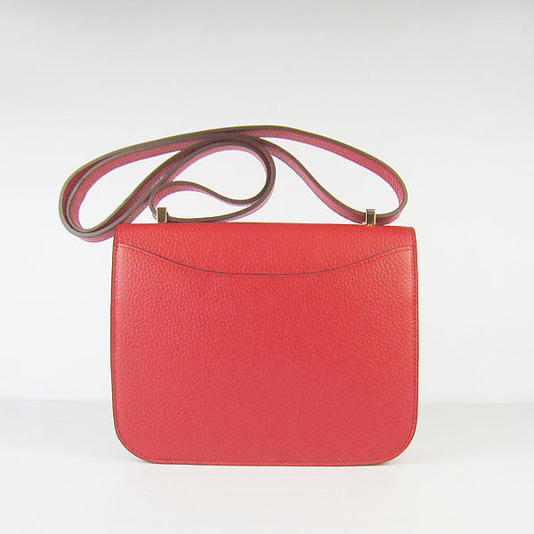 Luxury Hermes Constance Cowskin Leather Bag H017 red golden