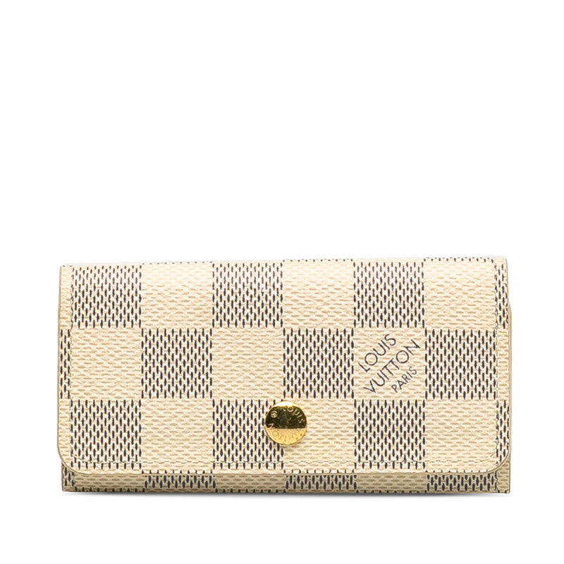 LOUIS VUITTON Key Holder in Damier Azur N60386 White