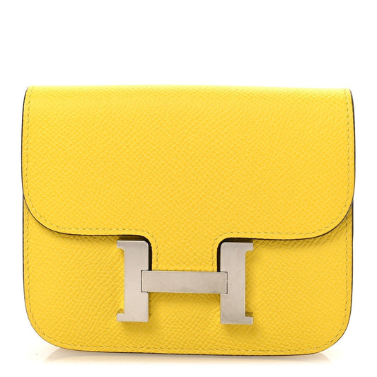 Hermes Epsom Constance Slim Wallet Jaune de Naples