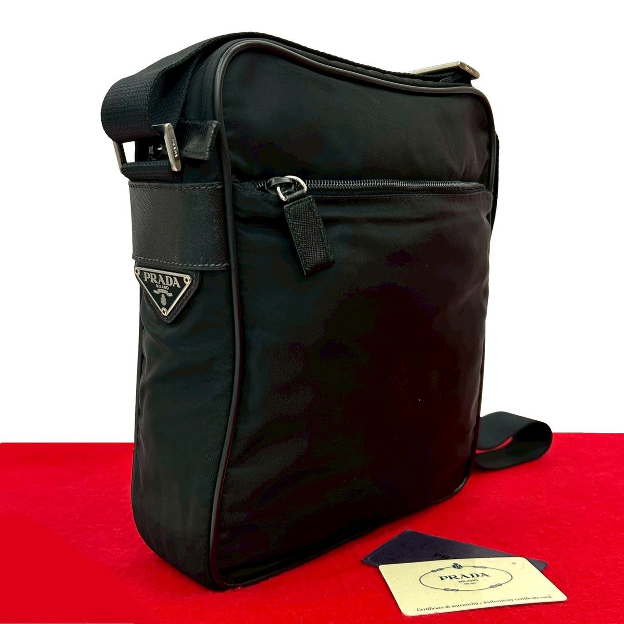 Prada Tessuto Saffiano Leather Shoulder Bag
