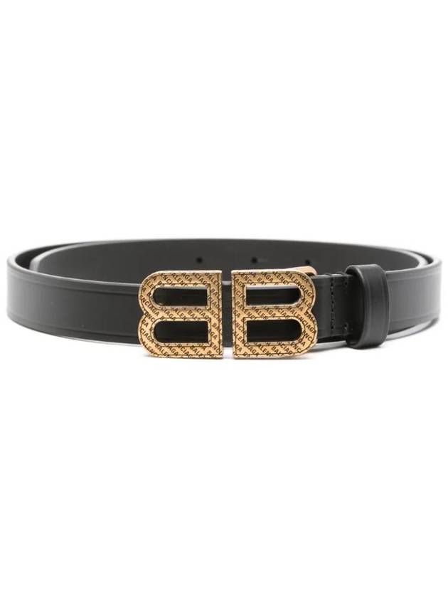 Luxury Balenciaga Trending 2026 BB Hourglass Leather Belt Black