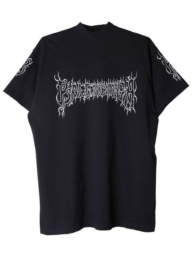 Luxury Balenciaga Trending 2026 Darkwave Cotton Short Sleeve T-Shirt Black
