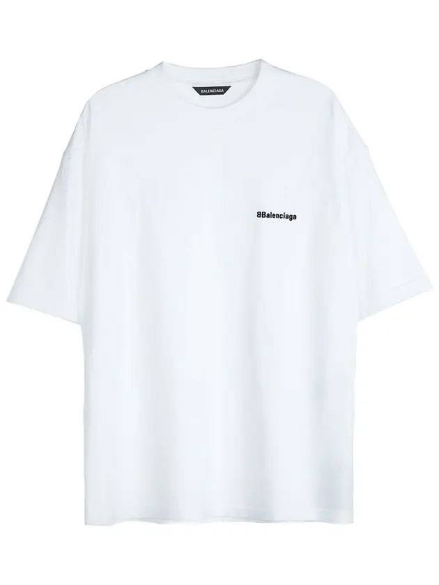 Luxury Balenciaga Trending 2026 Embroided Logo Short Sleeve T-Shirt White