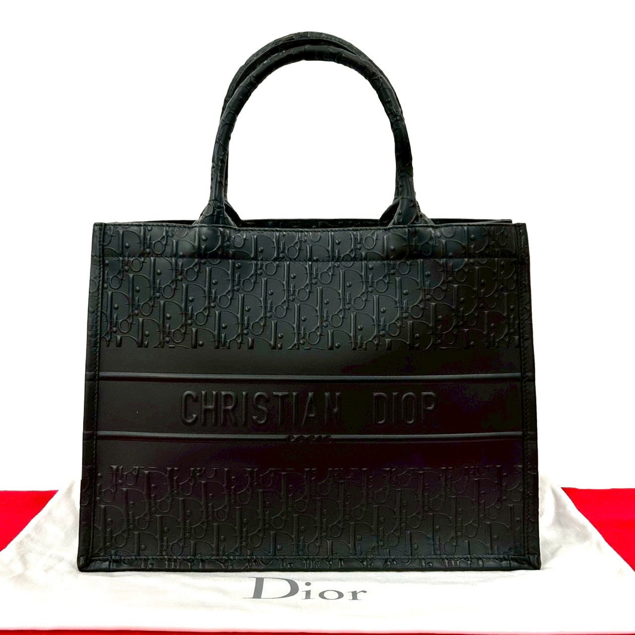 Christian Dior Book Tote Oblique Leather Tote Bag