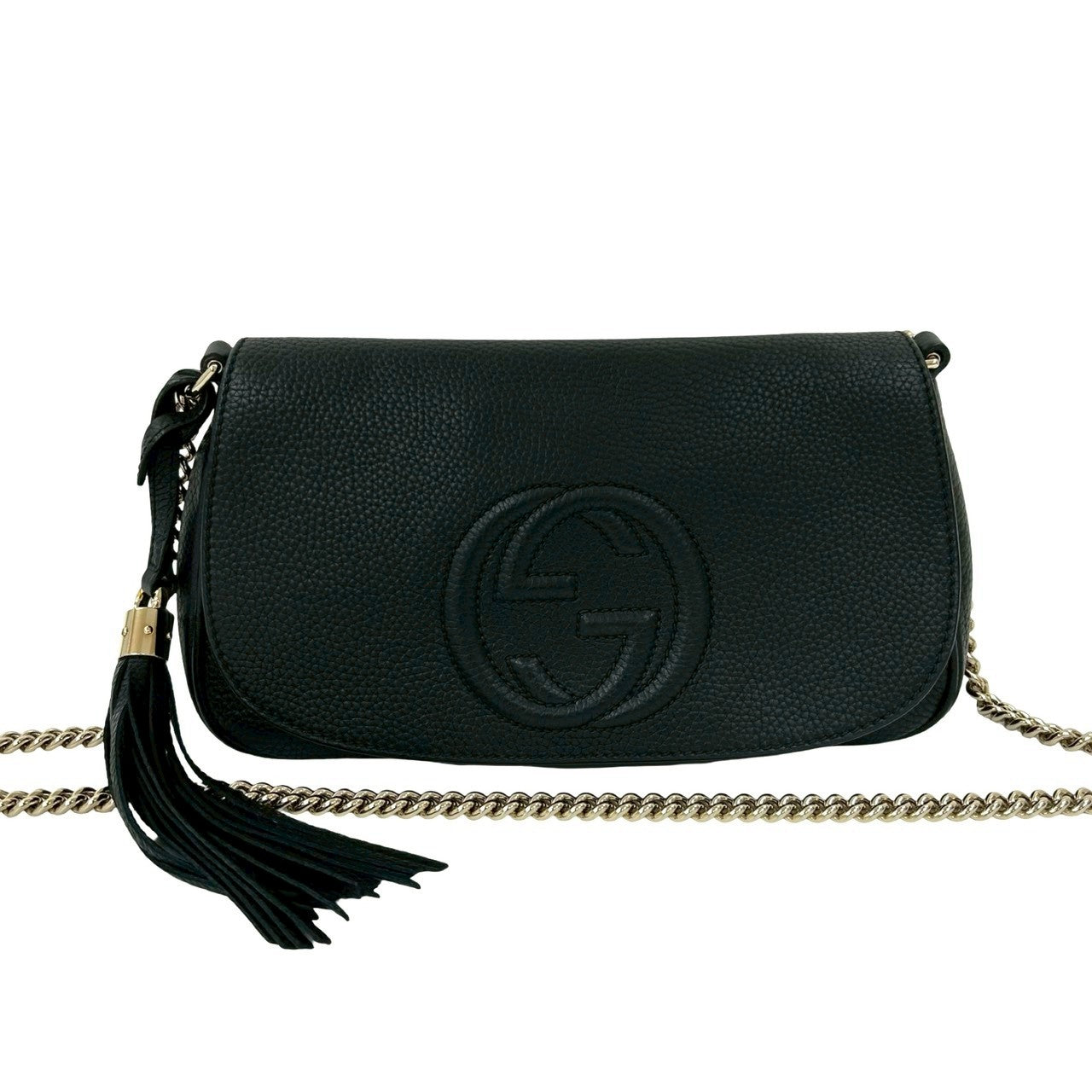 Gucci Soho GG Logo Embossed Leather Shoulder Bag