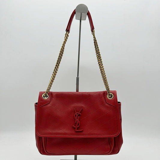 Saint Laurent Leather Niki Medium - Red Shoulder Bags, Handbags 2505142317