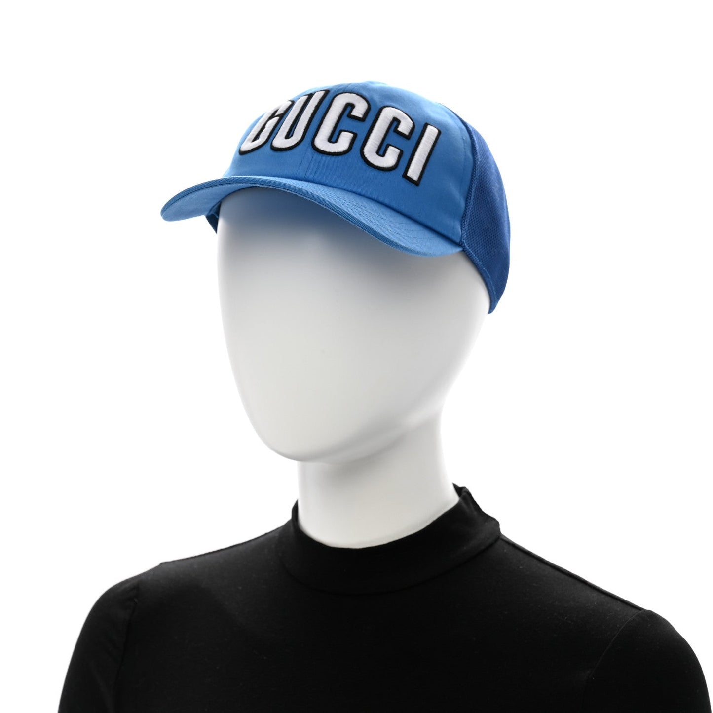 Gucci Cotton Logo Patch Baseball Hat L Blue