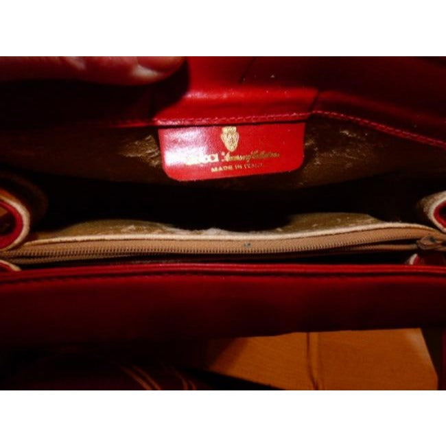 Gucci Vintage Pursesdesigner Purses Red Small G Logo Print Coated Canvas Leather Leathercoated Cross