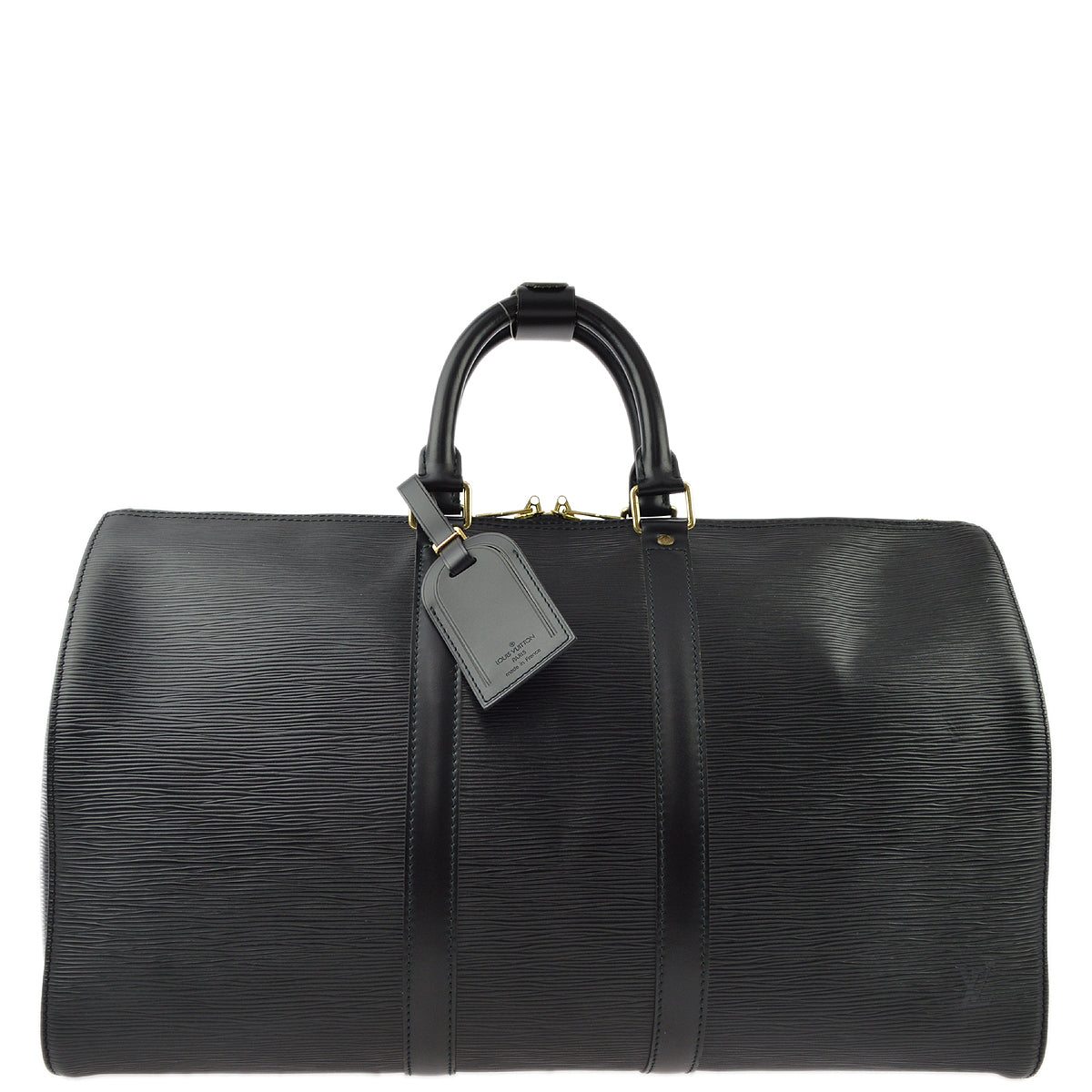 Louis Vuitton Black Epi Keepall 45 Travel Duffle Handbag M42972