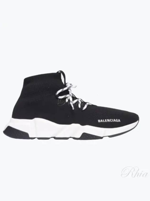 Luxury Balenciaga Trending 2026 Speedrunner Lace -Up Knit High Top Sneakers Black