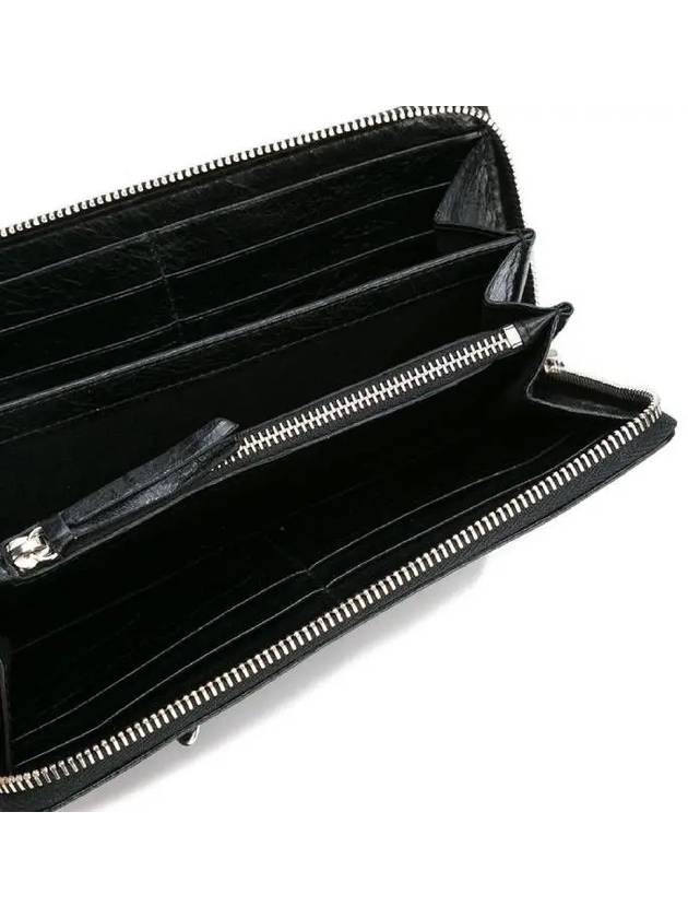 Luxury Balenciaga Trending 2026 Classic Motor Silver Zipper Around Long Wallet Black