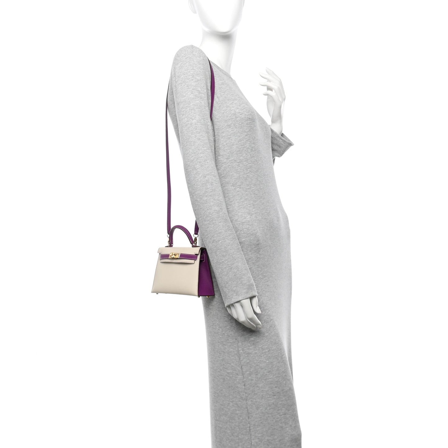 Hermes Epsom Mini Horseshoe Kelly Sellier 20 Craie Anemone