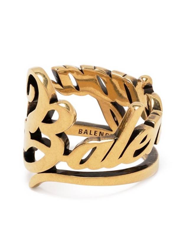 Luxury Balenciaga Trending 2026 Typo Ring Gold