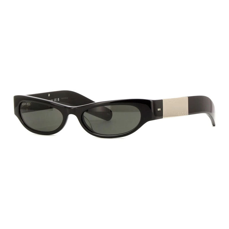 Gucci Sunglasses Rectangle Full Rim, Shiny Black Frame and Brown Lens GG1635S001