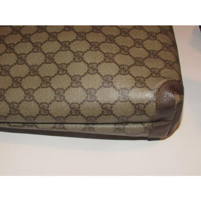 Gucci Vintage Leather And Large G Logo Print Coated Canvas In Shades Of Brown