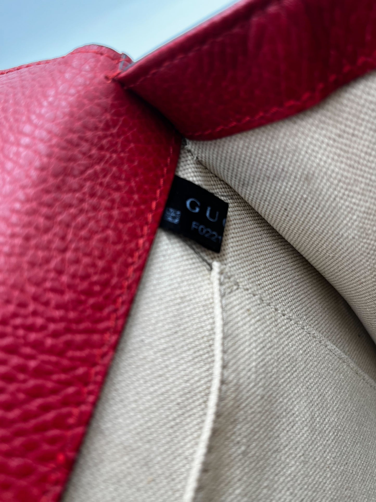 Gucci Dionysus Bamboo Top Handle Bag Leather Red Leather Handbag ( )