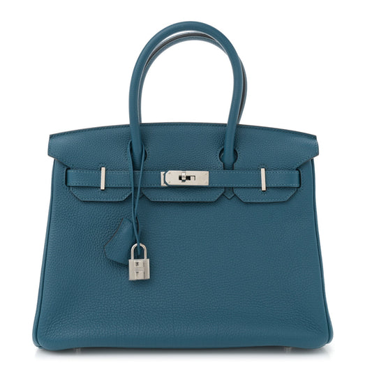 Hermes Togo Birkin 30 Bleu De Galice