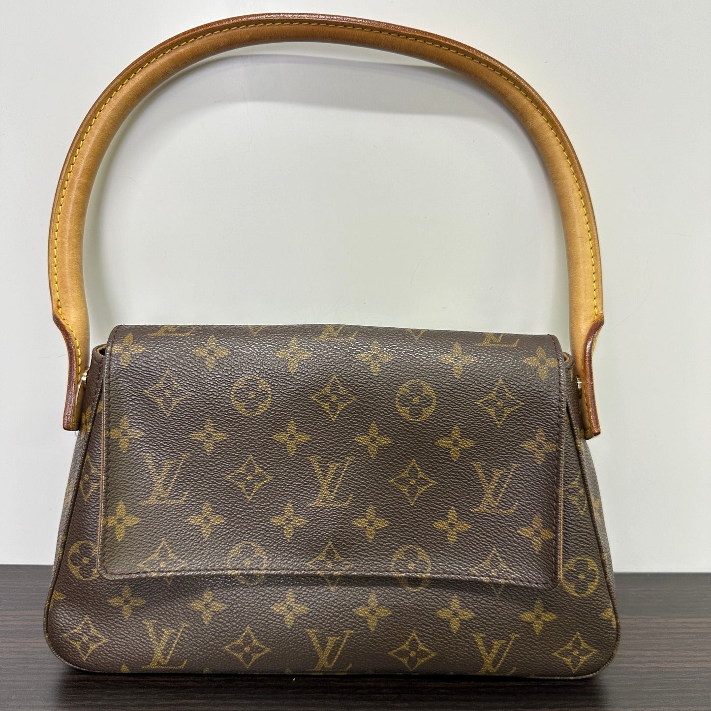 Auth Louis Vuitton Monogram Mini Looping Shoulder Bag Hand LB123022