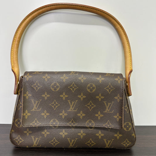 Auth Louis Vuitton Monogram Mini Looping Shoulder Bag Hand LB123022