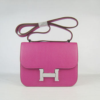 Luxury Hermes Constance Cowskin Leather Bag H017 peach silver