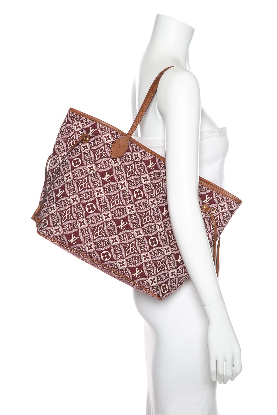 Louis Vuitton 2020 Maroon Jacquard Monogram Since 1854 Neverfull Handbag