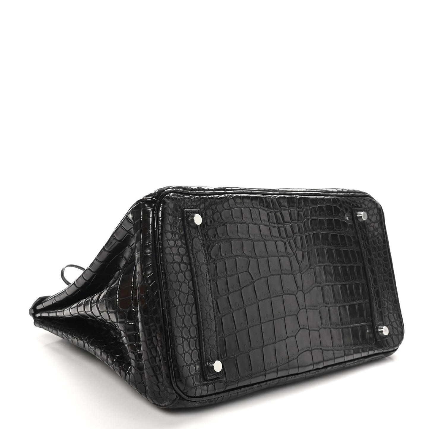 Hermes Shiny Porosus Crocodile Birkin 35 Black