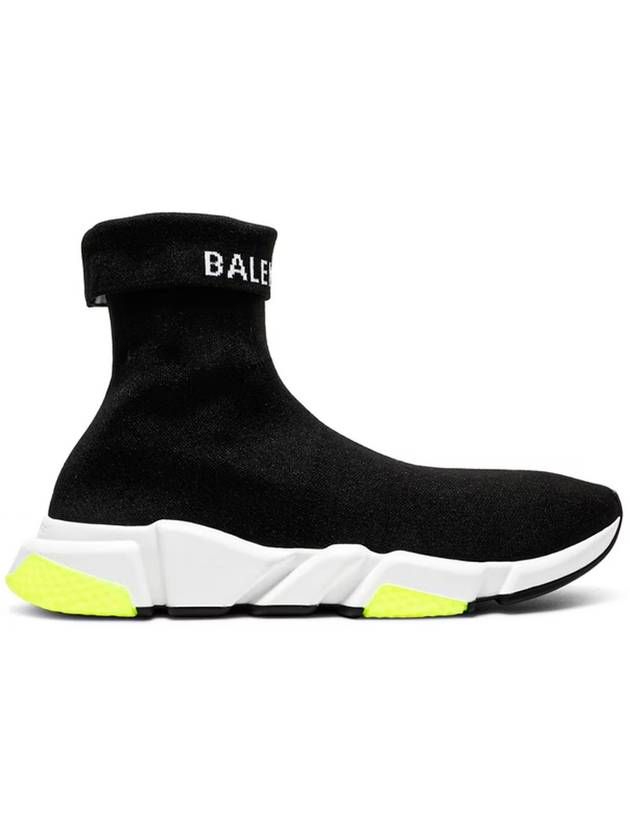 Luxury Balenciaga Trending 2026 Speed Cuffed Logo High Top Sneakers Neon Yellow Black