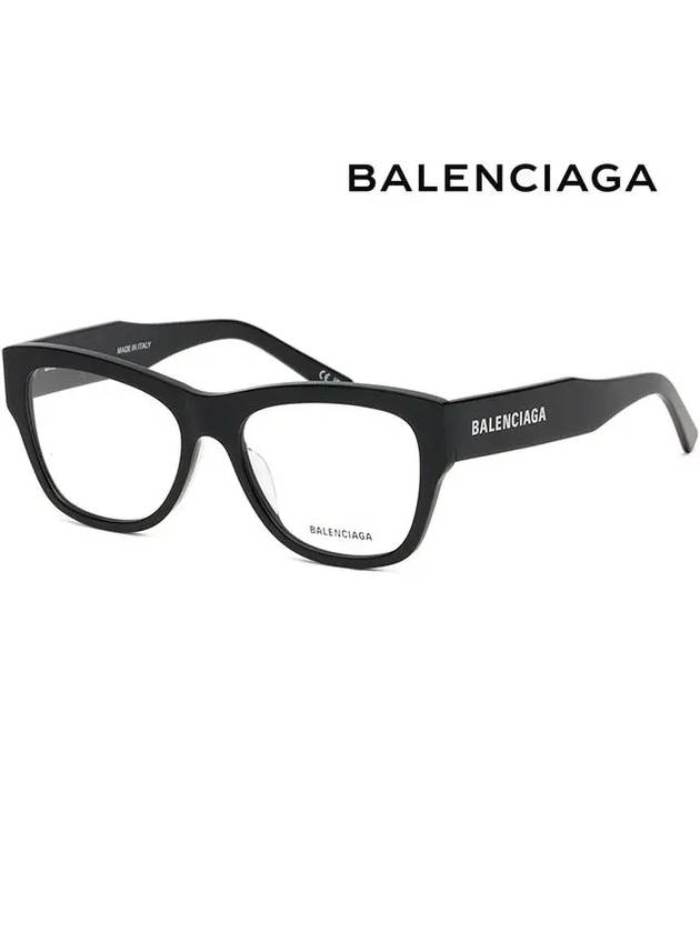 Luxury Balenciaga Trending 2026 Acetate Square Eyeglasses Black