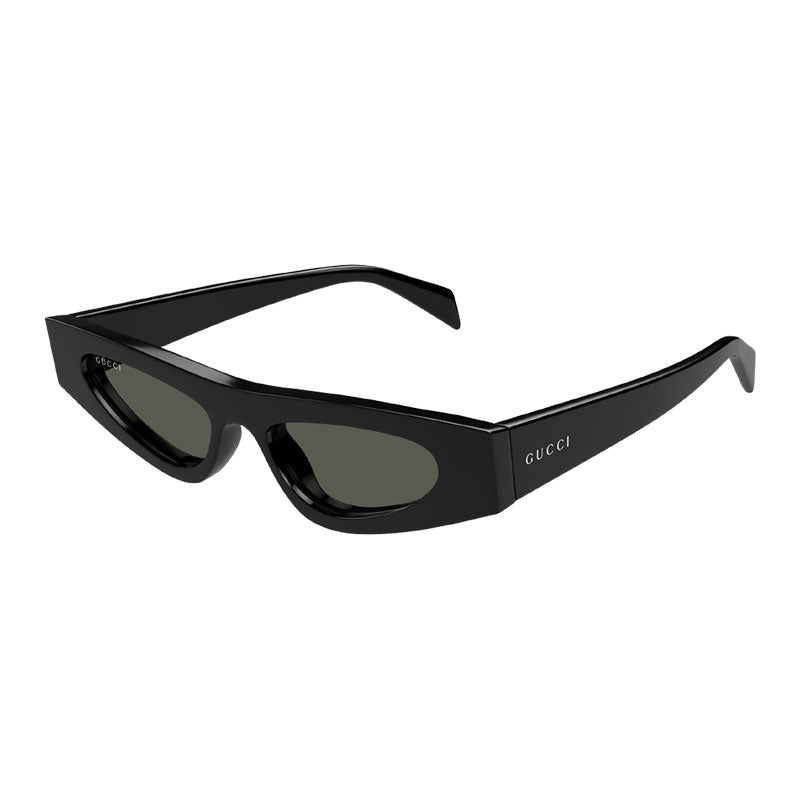 Gucci Sunglasses Cat Eye Full Rim, Shiny Black Frame and Grey Lens GG1779S001