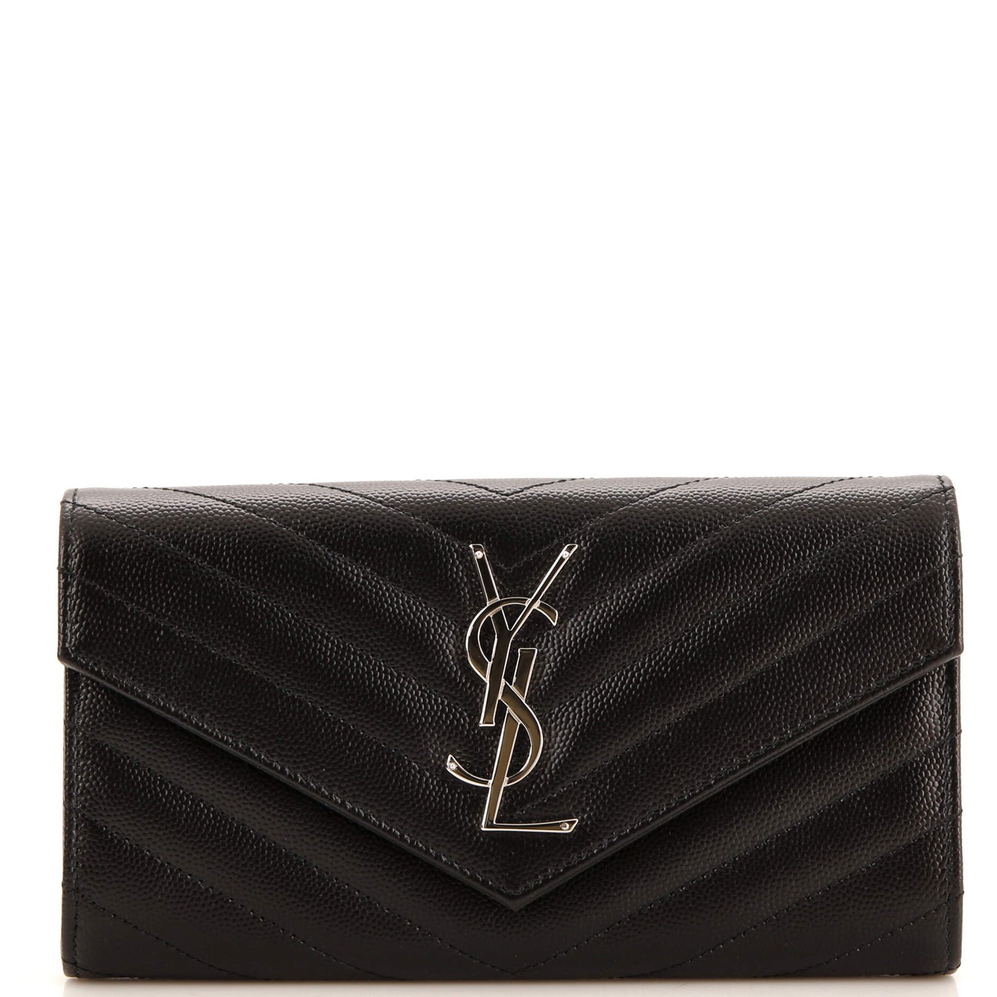 Luxury Saint Laurent Trending 2025 Classic Monogram Flap Wallet Matelasse Chevron Leather Large