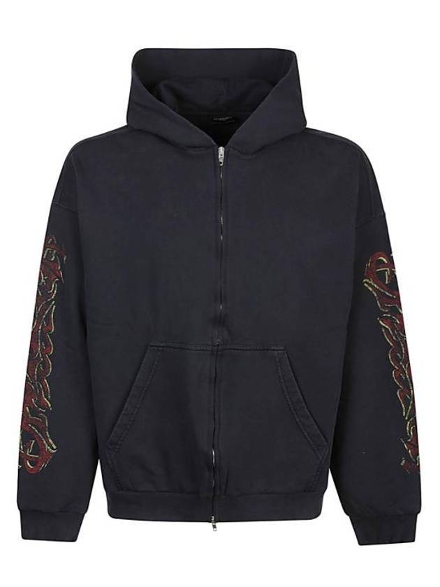 Luxury Balenciaga Trending 2026 Offshore Medium Fit Zip-Up Hoodie Black Faded
