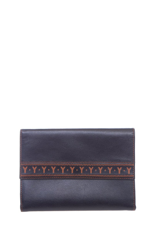 Saint Laurent    Black and Brown Stitch Leather Wallet