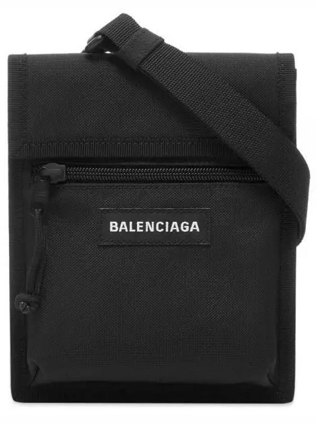 Luxury Balenciaga Trending 2026 Explorer Small Strap Nylon Cross Bag Black