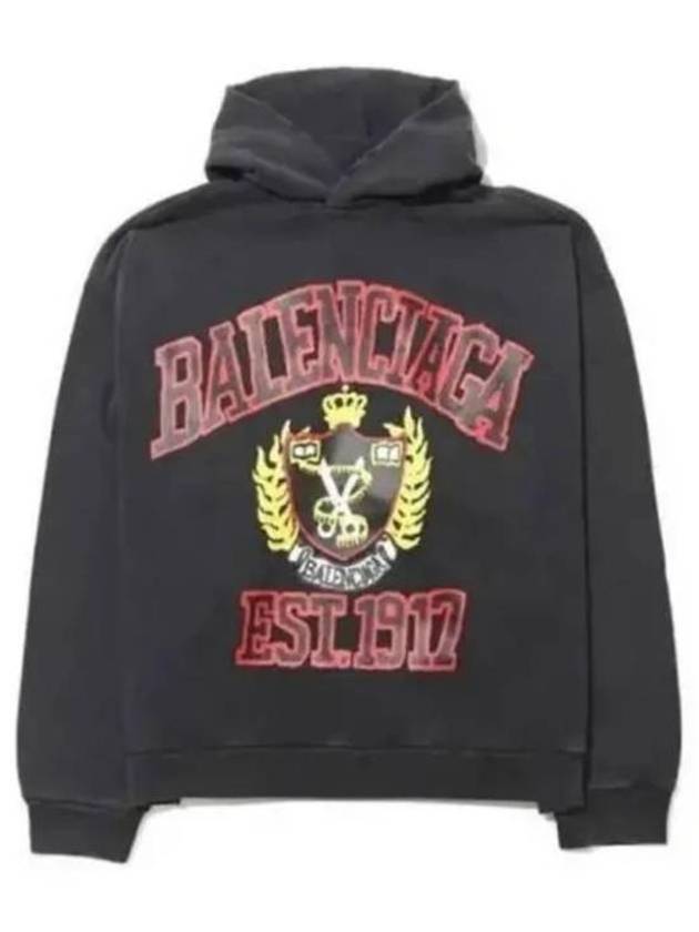Luxury Balenciaga Trending 2026 DIY College Medium Fit Hoodie Black