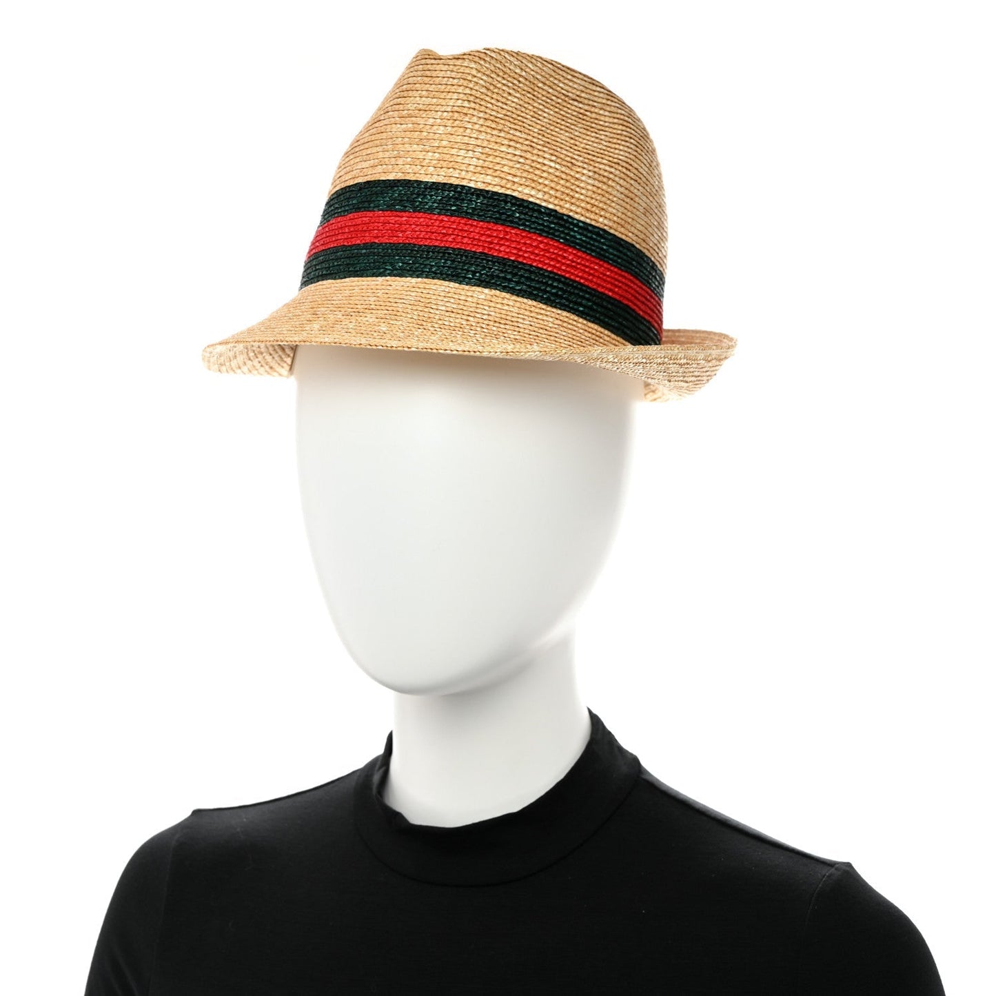 Gucci Abaca Straw Web Fedora Hat XS