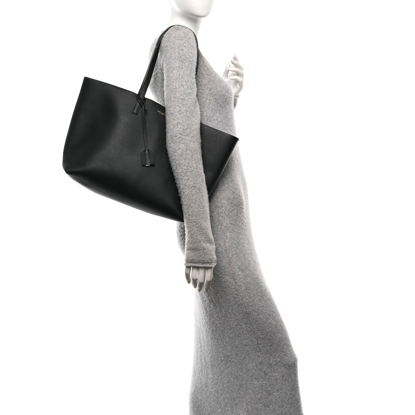 Saint Laurent Calfskin Large Shopping Tote Black