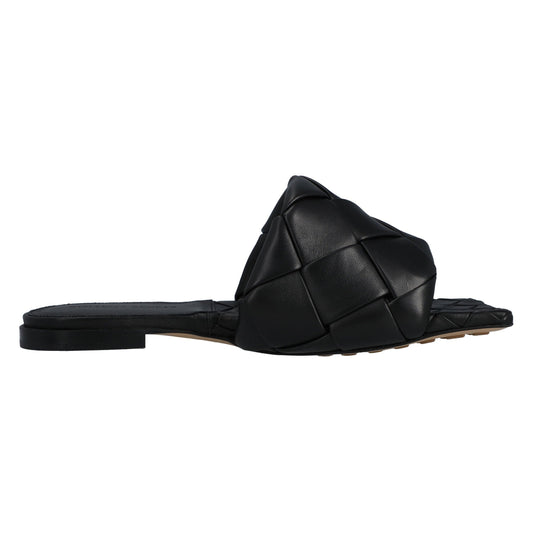 Luxury Bottega Veneta Lido Flat Sandal black