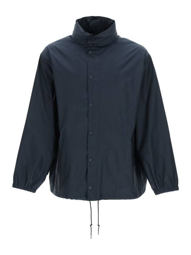 Luxury Balenciaga Trending 2026 Language Logo Nylon Raincoat Navy