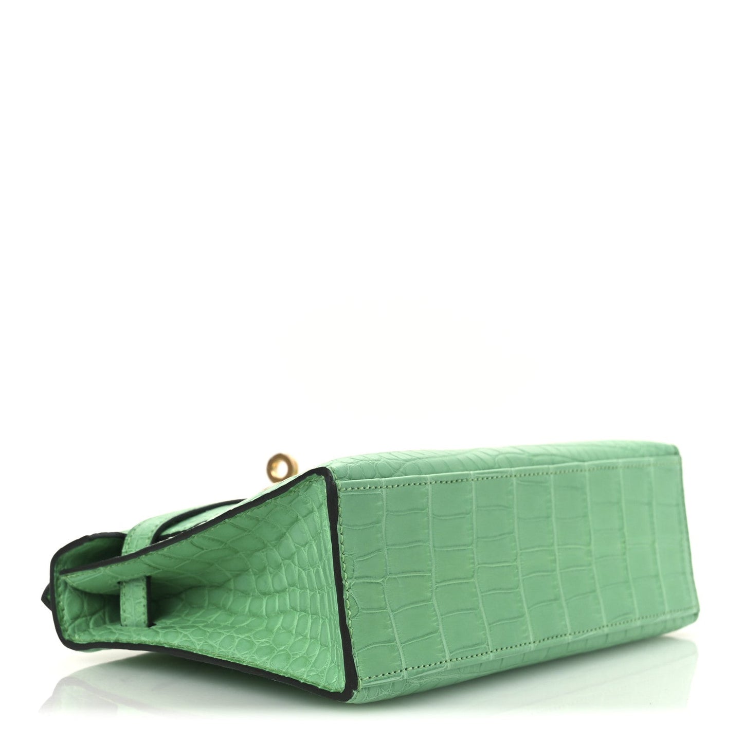 Hermes Matte Alligator Kelly Pochette Vert Comics