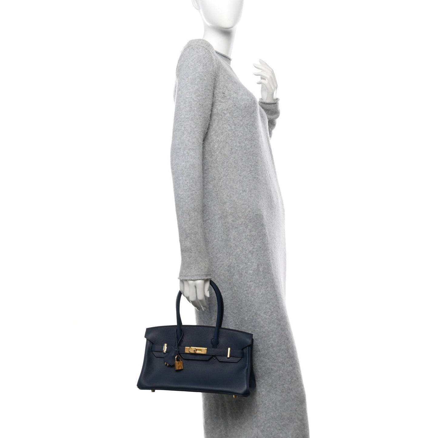 Hermes Evercolor Shoulder Birkin Light 29 Bleu Abysse
