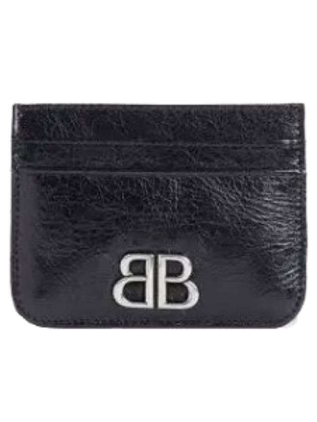 Luxury Balenciaga Trending 2026 BB Logo Card Wallet Black