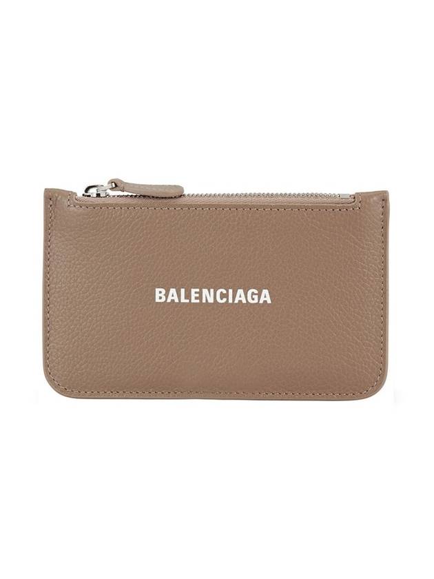 Luxury Balenciaga Trending 2026 Logo Zipper Long Card Wallet Brown