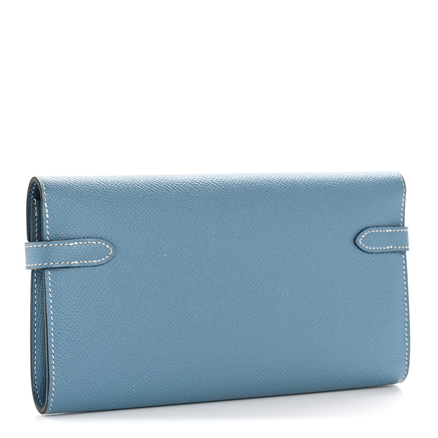 Hermes Epsom Kelly Longue Wallet Blue Jean