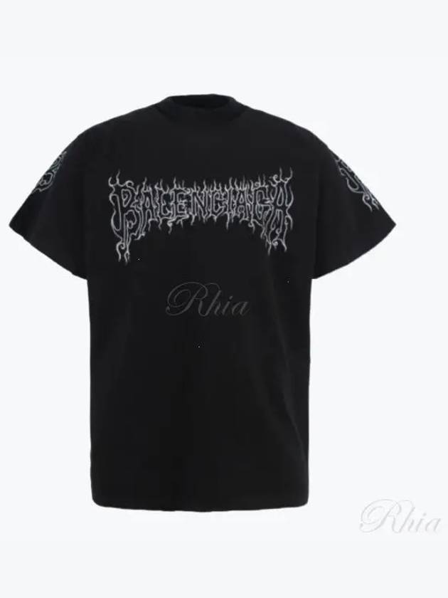 Luxury Balenciaga Trending 2026 Darkwave Cotton Short Sleeve T-Shirt Black