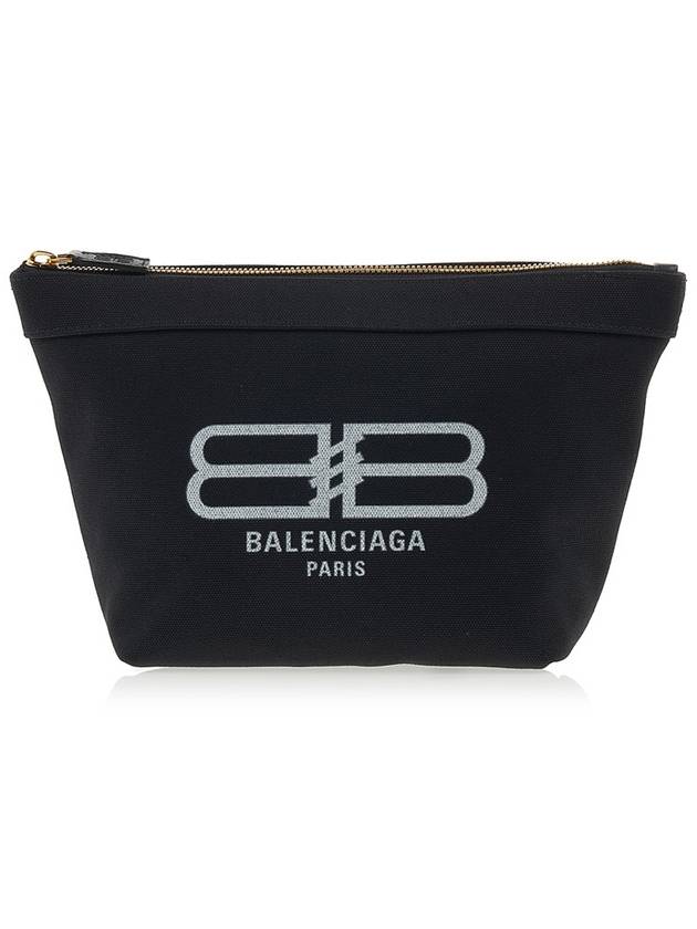 Luxury Balenciaga Trending 2026 Logo Print Jumbo Pouch Bag Black