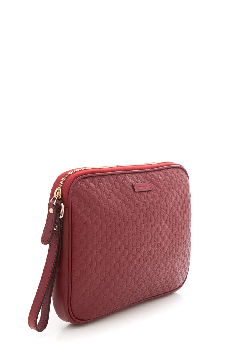 Gucci Guccissima Red Leather Clutch