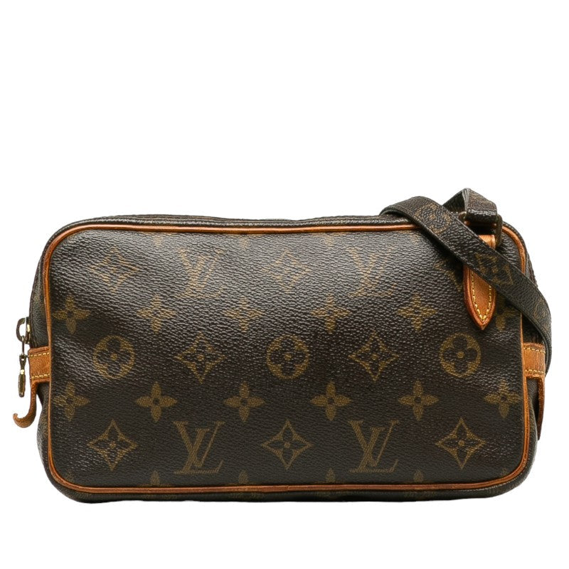 Louis Vuitton Monogram Poschet Marley Bandriel Slipper Shoulder Bag M51828 Brown PVC Leather Louis Vuitton