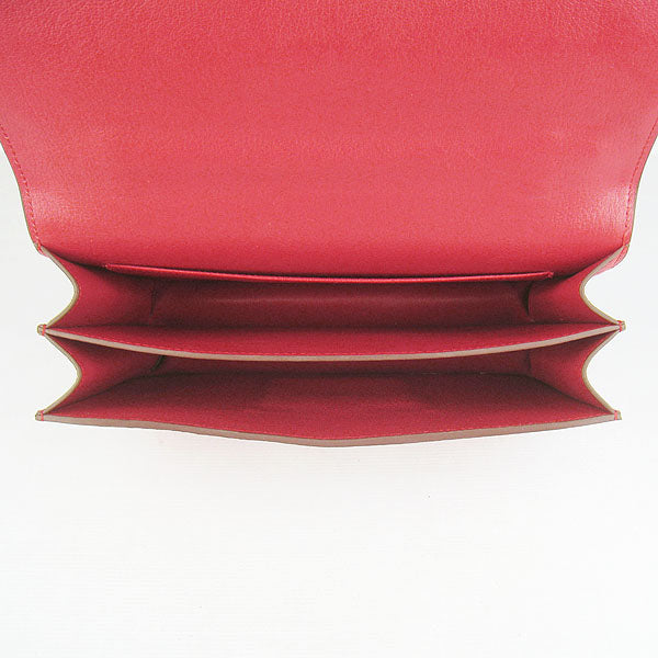 Luxury Hermes calf Leather Message Bag H020 red silver